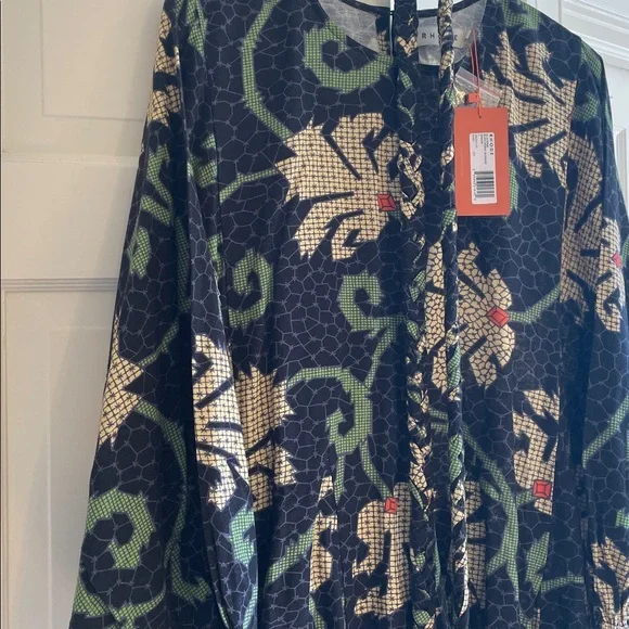 NWT RHODE Ella dress in black mosaic blossom, size L - Picture 3 of 6